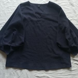 COS architect bubble sleeve navy v-neck, 14